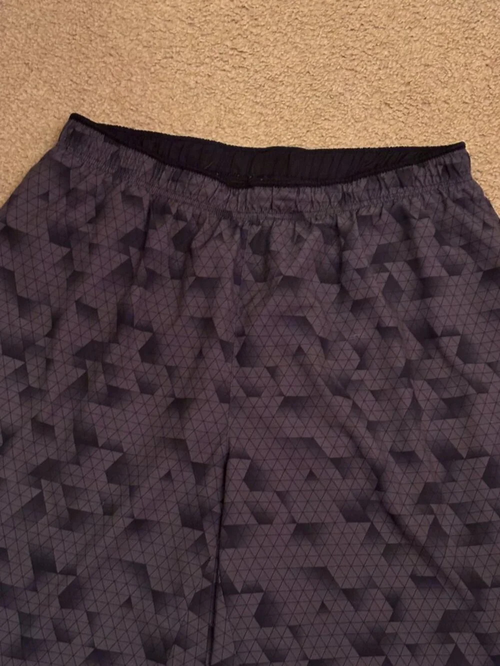 Asics Reflective Logo Tiebreaker Training Shorts Black & Grey Geometric Print XL